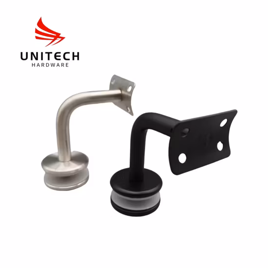 Quincaillerie de garde-corps d'escalier, accessoires de main courante en acier inoxydable noir mat, support mural de Balustrade en verre