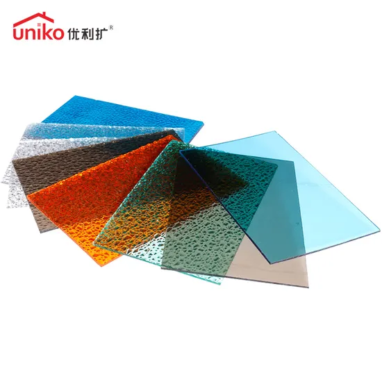 Feuille de diamant en polycarbonate coloré clair, feuille gaufrée PC